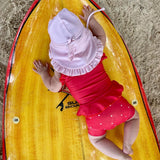 Swimsuit - Neoprene - Frill - Berry - Dots