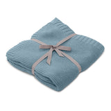 Knitted Blanket - Misty Blue 
