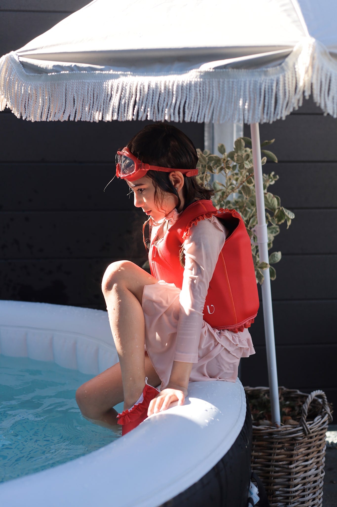 Swim Vest - Neoprene - Frill - Berry