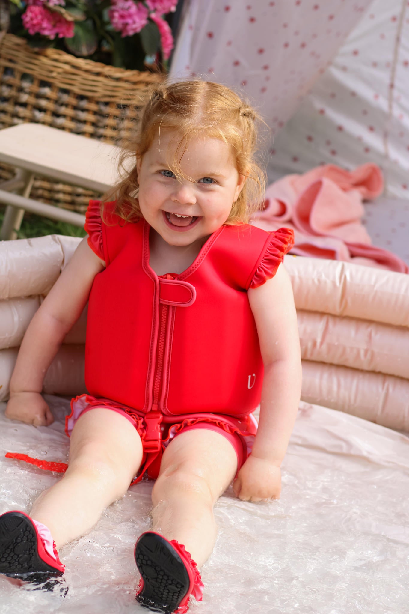 Swim Vest - Neoprene - Frill - Berry