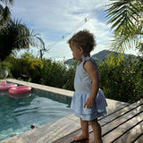 Baby Romper Swim Dress - Seersucker - Ladybug